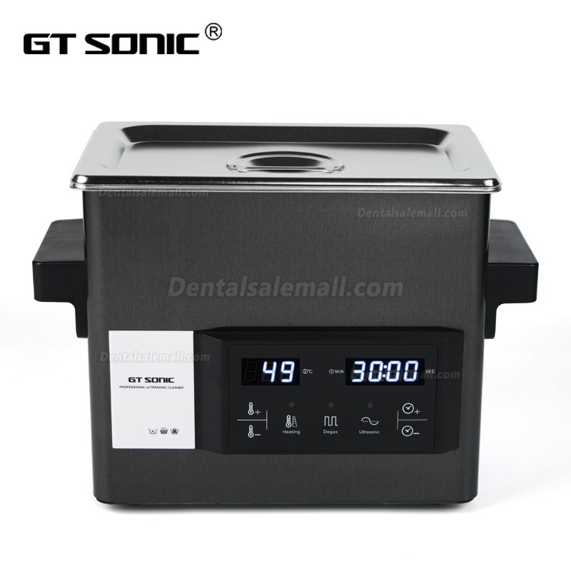 GT SONIC S-Series 2-9L Touch Panel Benchtop Ultrasonic Cleaner with Heater Titanium Mirror Stainless Steel